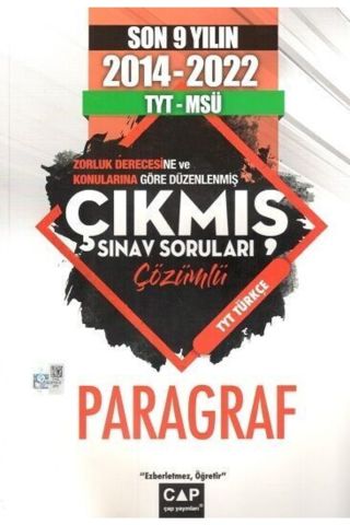 Tyt Msü Paragraf 9 Yıl Çıkmış Sorular 2022 - 2023