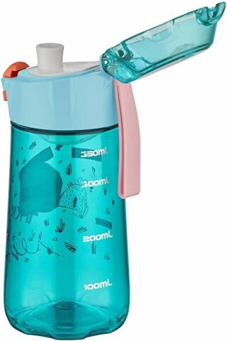 Vagonlife TKK 400ml Pipetsiz Taşıma Askılı Süzgeçli Kilitlenebilir Kapak Çocuk Su Matarası (Yeşil)