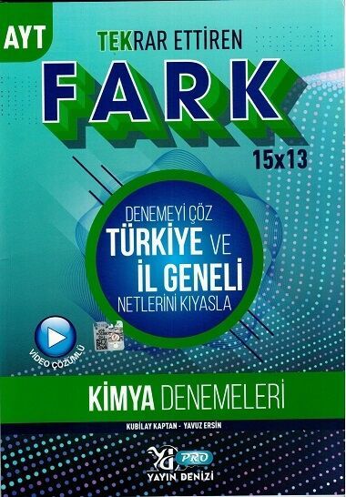 Yayın Denizi AYT Kimya 15 x 13 Tekrar Ettiren Fark Denemeleri