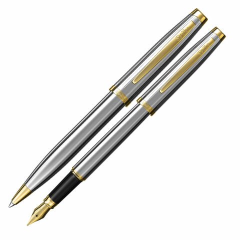 Scrikss 39 Dolmakalem & Tükenmezkalem Gold Krom Takım Lüx Kutuda