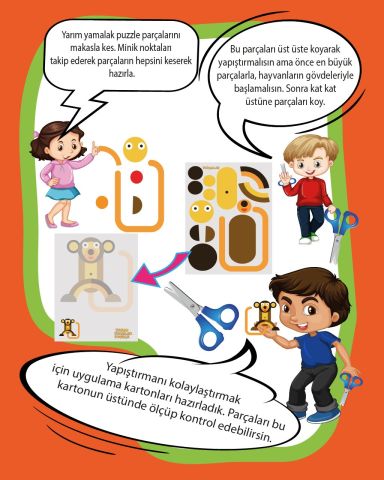 Karton Zeka Yarım Yamalak Puzzle Aktivite Kutusu