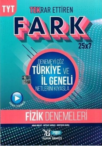 Yayın Denizi TYT Fizik Fark 25 x 7 Tekrar Ettiren Denemeleri