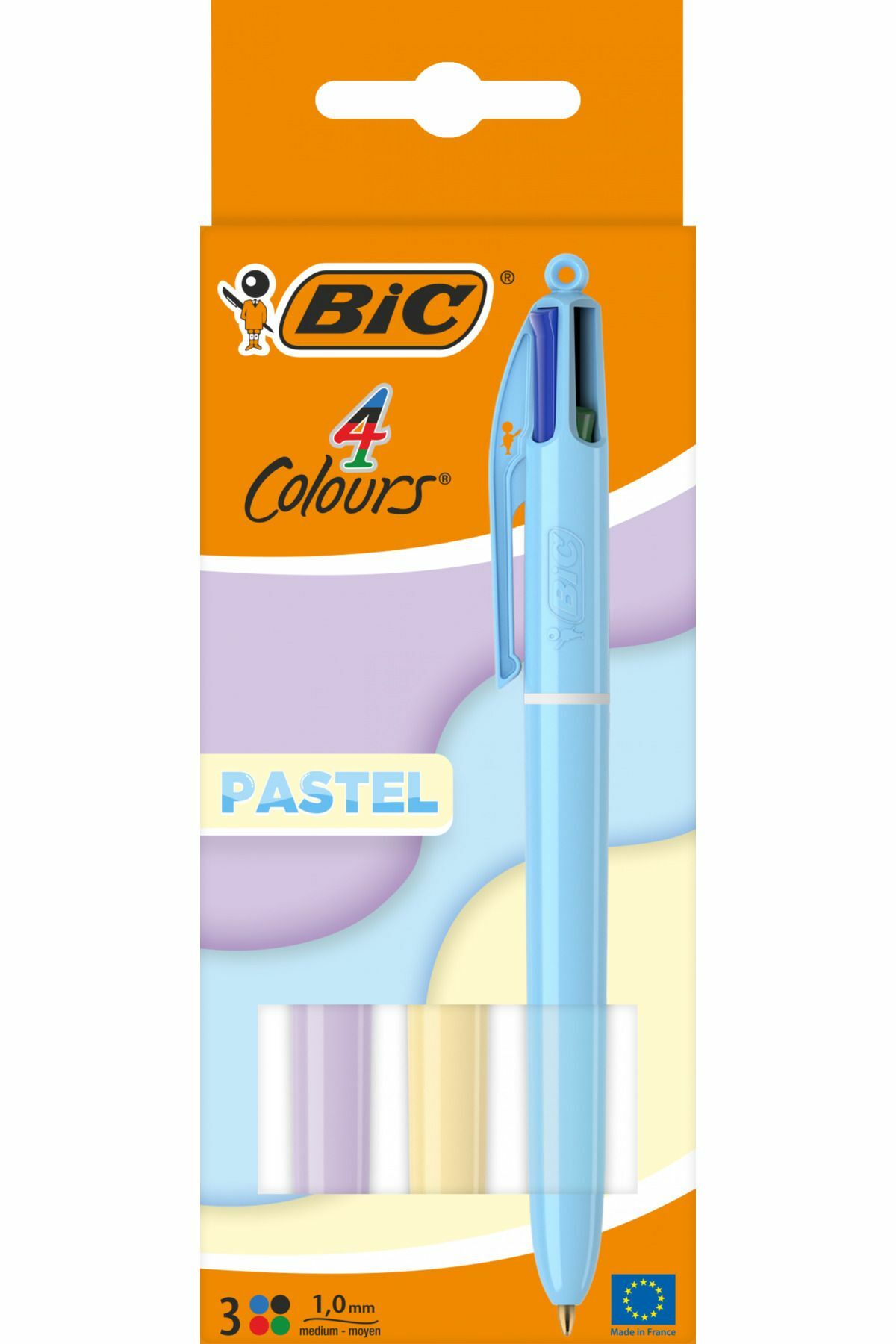 4 Colour Pastel 4 Renkli 3'lü Tükenmez Kalem Seti Pastel
