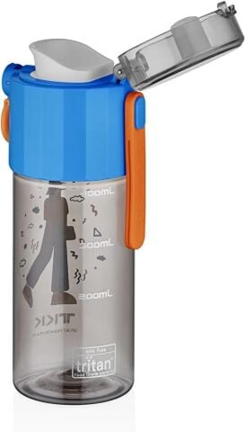 Vagonlife TKK T-1013 500ml Rahat İçim Kilitli Kapaklı Desenli Pipetsiz Süzgeçli Tritan Matara (Mavi)