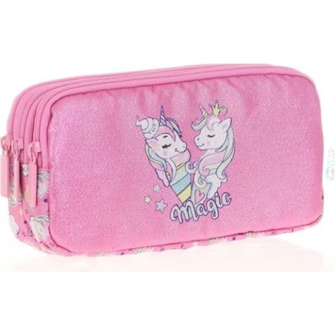 Kaukko Kids&love Kapitone Unicorn L8100 3 Gözlü Kalem Çantası