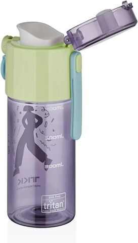 Vagonlife TKK T-1013 500ml Rahat İçim Kilitli Kapaklı Desenli Pipetsiz Süzgeçli Tritan Matara (Yeşil)