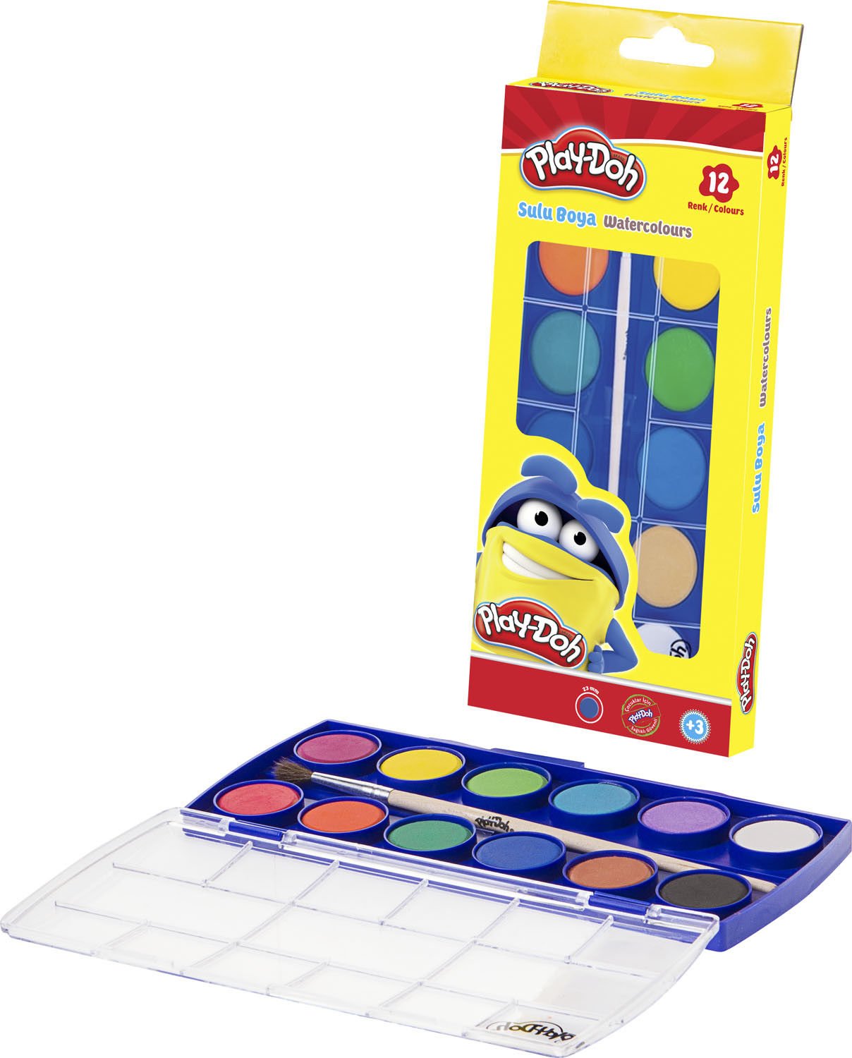 Play-Doh 12 Renk Sulu Boya 23mm SU002