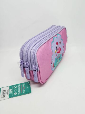 Kaukko Kids&love Layer Flamingo L8112 3 Gözlü Kalem Çantası