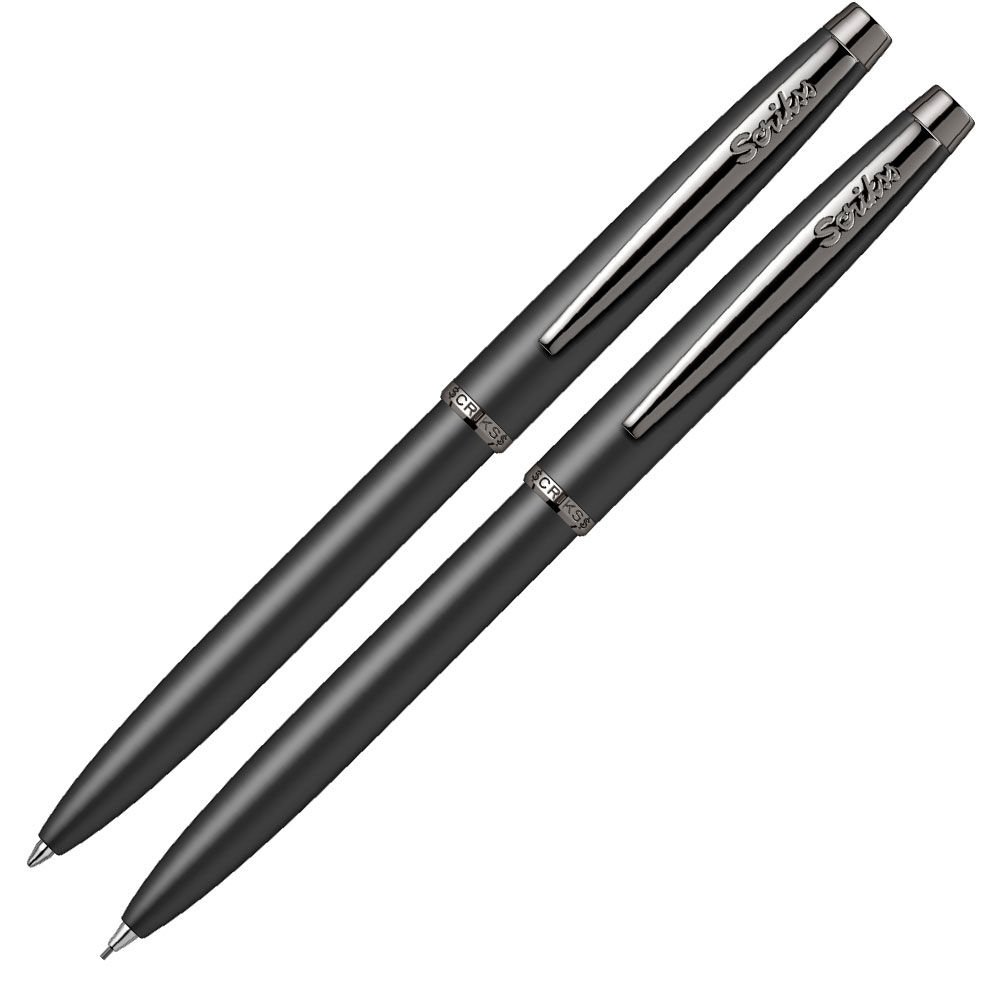 Scrikss 108M Prestij Tükenmez Kalem + Versatil Kalem Takım Siyah