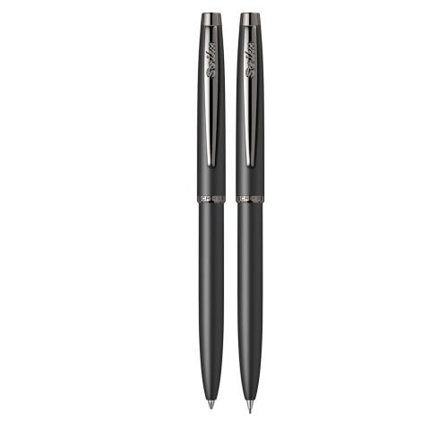Scrikss 108M Prestij Tükenmez Kalem + Versatil Kalem Takım Siyah