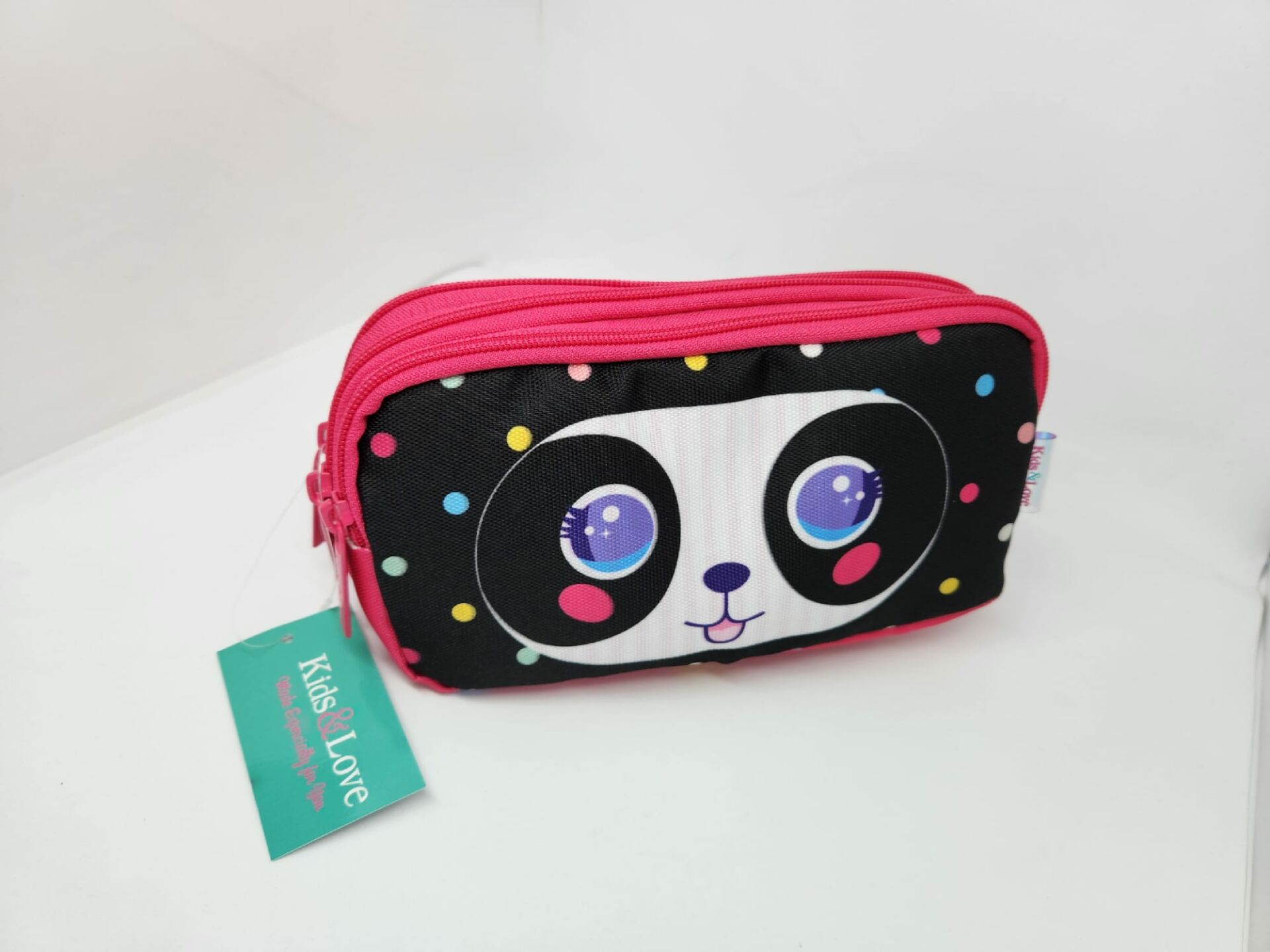 Kaukko Kids&love Cute Face Panda 3 Gözlü Kalem Çantası
