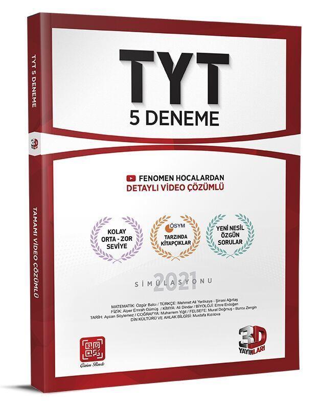 Çözüm 3D Yayınları TYT 3D 5'li Deneme Kolay-Orta-Zor Seviye