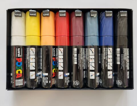Uni-Ball Posca Ana Renk 7+1 Su Bazlı Marker Pc-8K