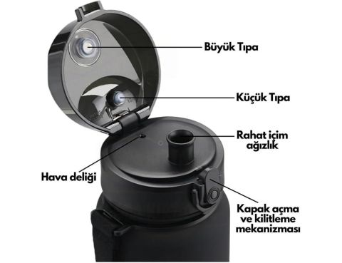 Uzspace 500ml Tutma Destekli Soft-Touch Tritan Su Matarası (Kırmızı) 1215