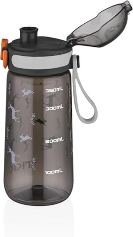 Vagonlife TKK T-1005 400ml Pipetsiz Taşıma Askılı Süzgeçli Çocuk Su Matarası Siyah