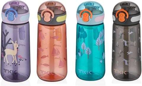 Vagonlife TKK T-1005 400ml Pipetsiz Taşıma Askılı Süzgeçli Çocuk Su Matarası Siyah
