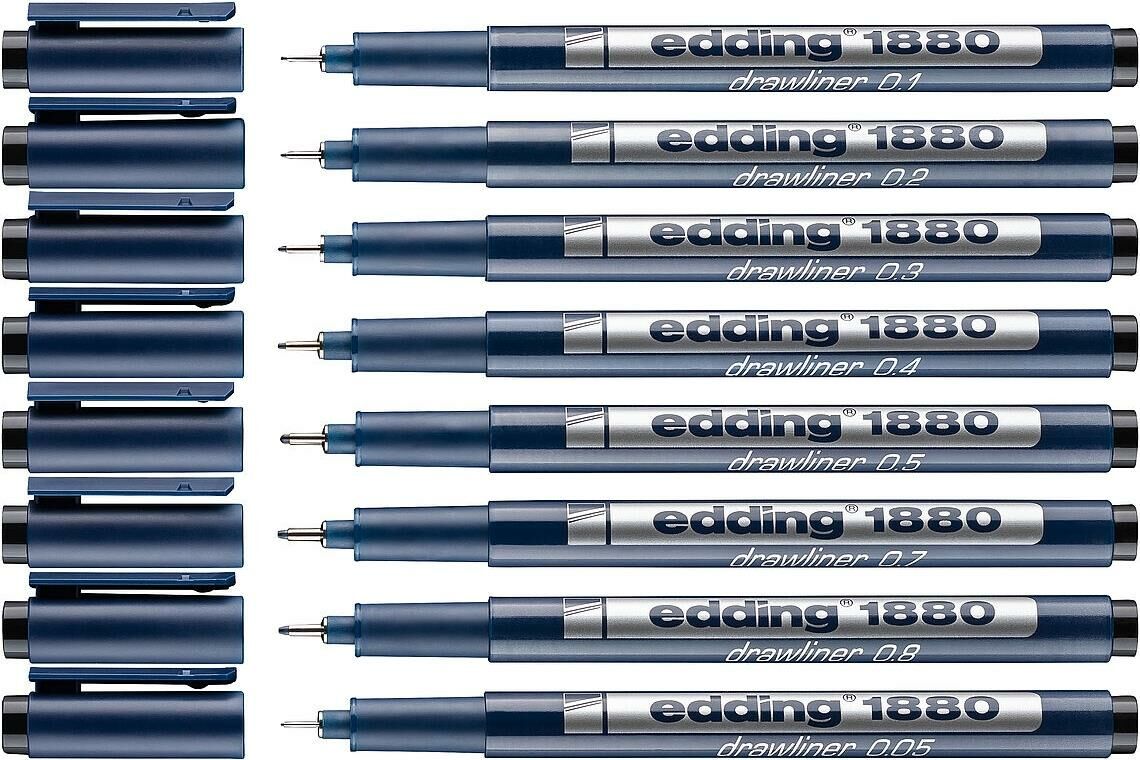 Edding 1880 Teknik Çizim Kalem 8'li Set