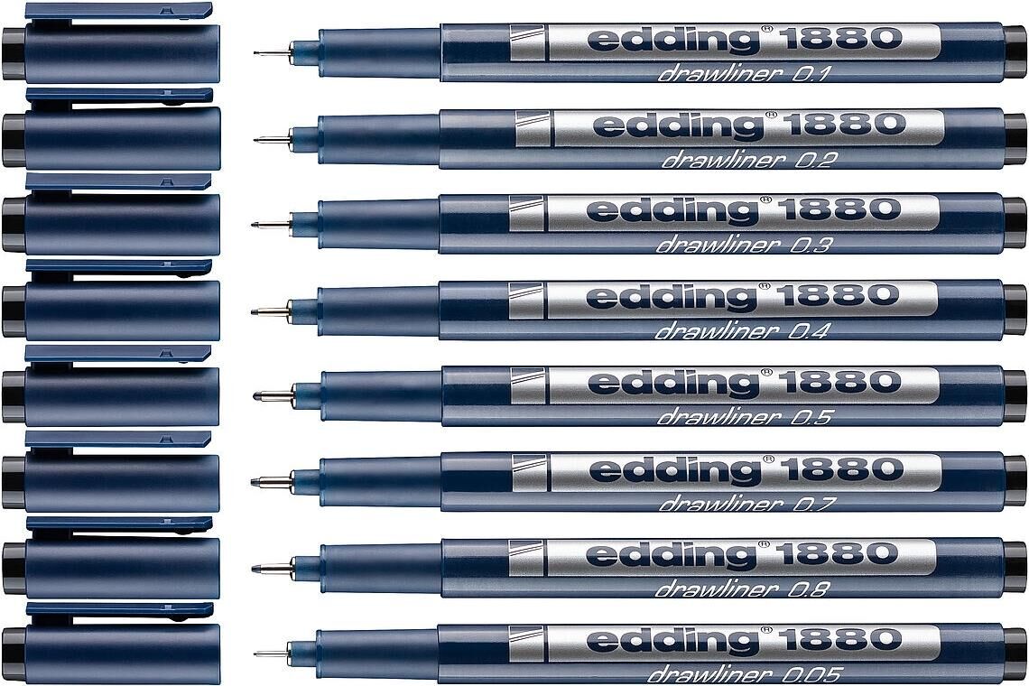 Edding 1880 Teknik Çizim Kalem 8'li Set