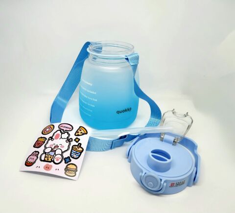 Quokka Mavi Tritan Pipetli-Pipetsiz Çift Başlık 1,3Litre