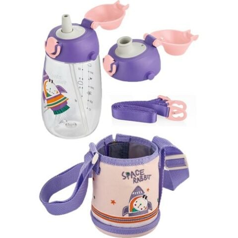Uzspace 2011 480ml Mor-Pembe Çocuk Su Matarası