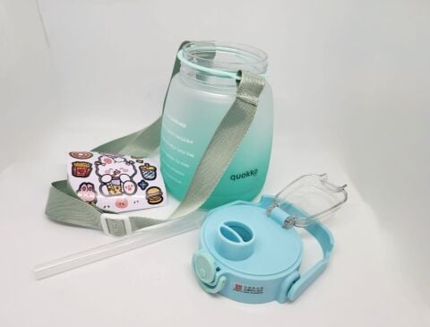 Quokka Yeşil Tritan Pipetli-Pipetsiz Çift Başlık 1,3Litre