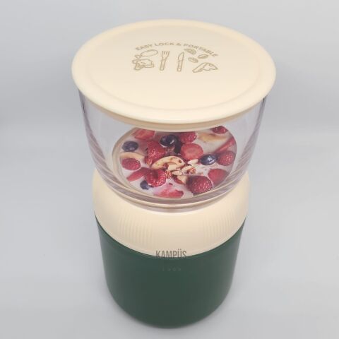 Vagonlife XC-557 700ml Yeşil 2 Katlı Yeni Nesil Sefer Tası