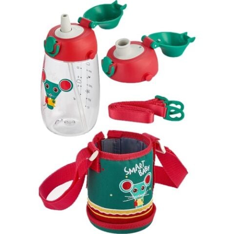 Uzspace 2011 480ml Kırmızı-Yeşil Çocuk Su Matarası