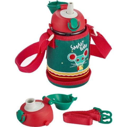 Uzspace 2011 480ml Kırmızı-Yeşil Çocuk Su Matarası