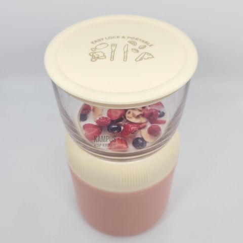 Vagonlife XC-557 700ml Pembe 2 Katlı Yeni Nesil Sefer Tası