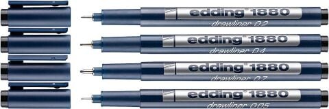 Edding 1880 Teknik Çizim Kalem 4'lü Set3