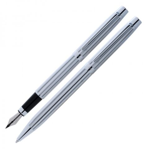 Scrikss 722W Balıksırtı DolmaKalem+Tükenmez Kalem Krom