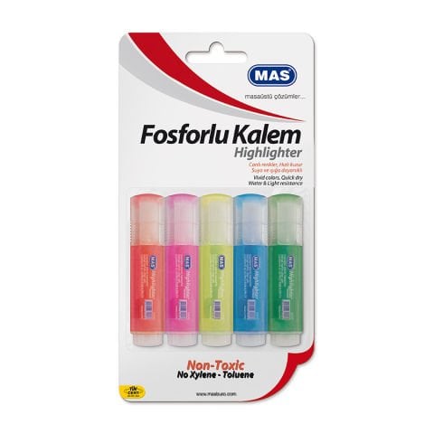 Mas Fosforlu Kalem - 5Li Kartela