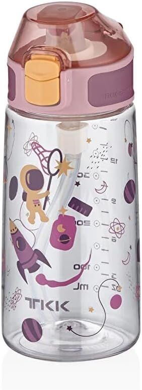 Vagonlife TKK T-3002 Pembe 500ml Desenli Kalın Isırılamaz Matara