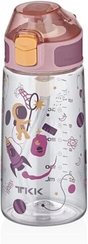 Vagonlife TKK T-3002 Pembe 500ml Desenli Kalın Isırılamaz Matara