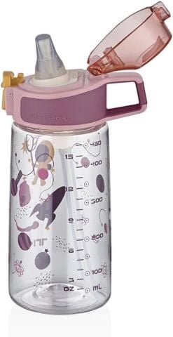 Vagonlife TKK T-3002 Pembe 500ml Desenli Kalın Isırılamaz Matara