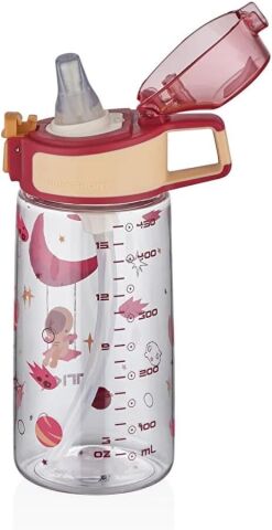 Vagonlife TKK T-3002 Kırmızı 500ml Desenli Kalın Isırılamaz Matara