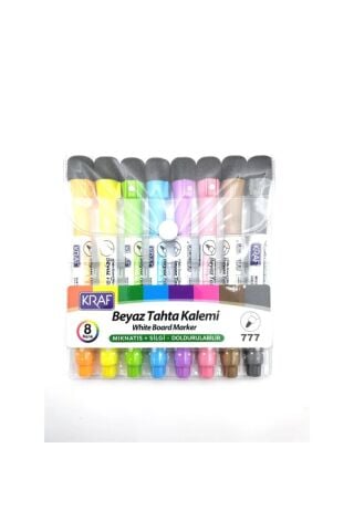 777 Beyaz Tahta Kalemi Mıknatıslı Ve Silgili 8'li Set