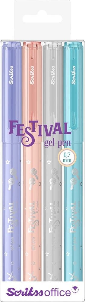 Festival Jel Tükenmez Kalem 0.7 mm Pastel Renkler 4'Lü