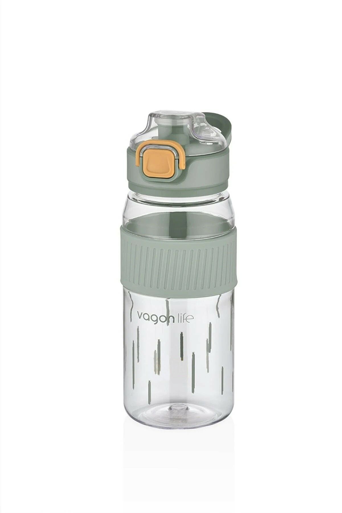 Vagonlife 550ml Rahat İçim Desenli Silikon Gövde Kilitlenebilir Kapaklı Polikarbon Matarası Yeşil SM-VGN-3001