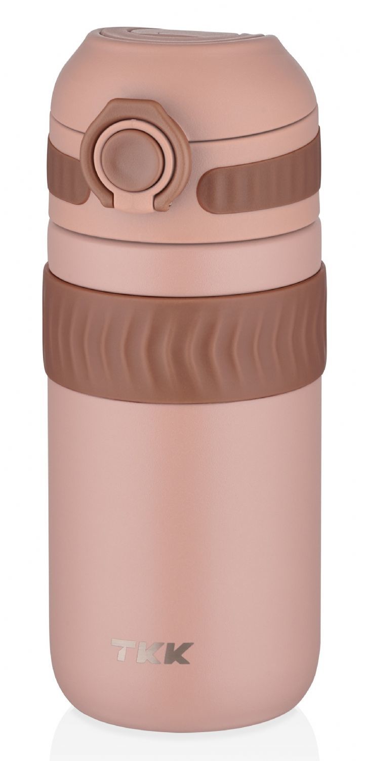 Vagonlife T-2006 450ML Pembe Rahat İçim Çift Yalıtımlı Paslanmaz Çelik Termos Matara