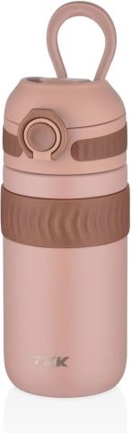 Vagonlife T-2006 450ML Pembe Rahat İçim Çift Yalıtımlı Paslanmaz Çelik Termos Matara