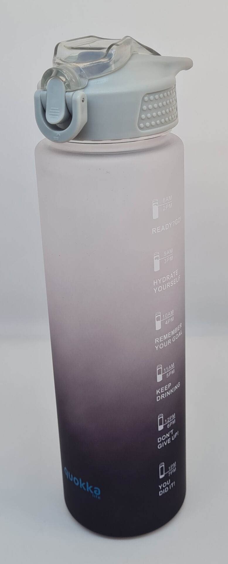 Quokka 1000ml Siyah-Gri 2 renk Tritan Pipetli Matara