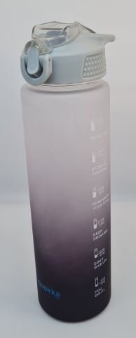 Quokka 1000ml Siyah-Gri 2 renk Tritan Pipetli Matara