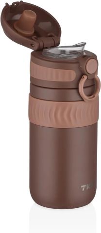 Vagonlife T-2006 450ML Çikolata Kahve Rahat İçim Çift Yalıtımlı Paslanmaz Çelik Termos Matara