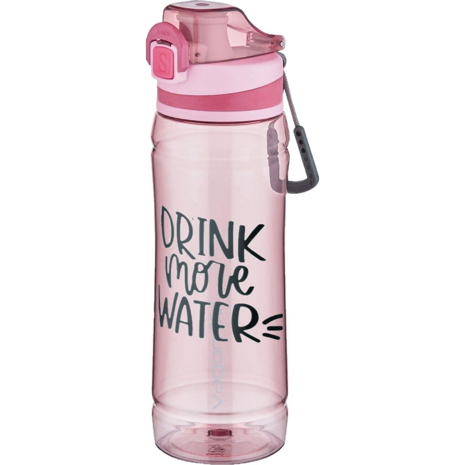 Vagonlife Taşıma Ipli Kilitli Kapak Tritan Su Matarası 780 ml vgn1004 Pembe