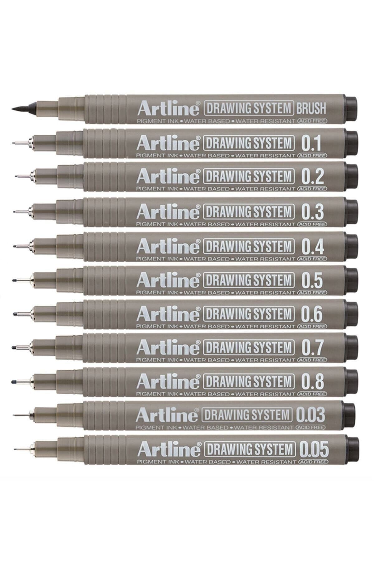 Artline Drawing System Teknik Çizim Kalemi 11'li Tam Set Tüm Dereceler