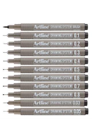 Artline Drawing System Teknik Çizim Kalemi 11'li Tam Set Tüm Dereceler