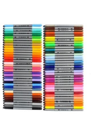 Çift Uçlu Keçeli Kalem 72 RENK SET (0.8 mm - 3 mm)