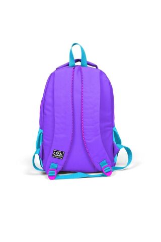 Kids 14403 Mor Pembe Mavi Simli K-Pop Desenli 3’lü Okul Çanta Seti