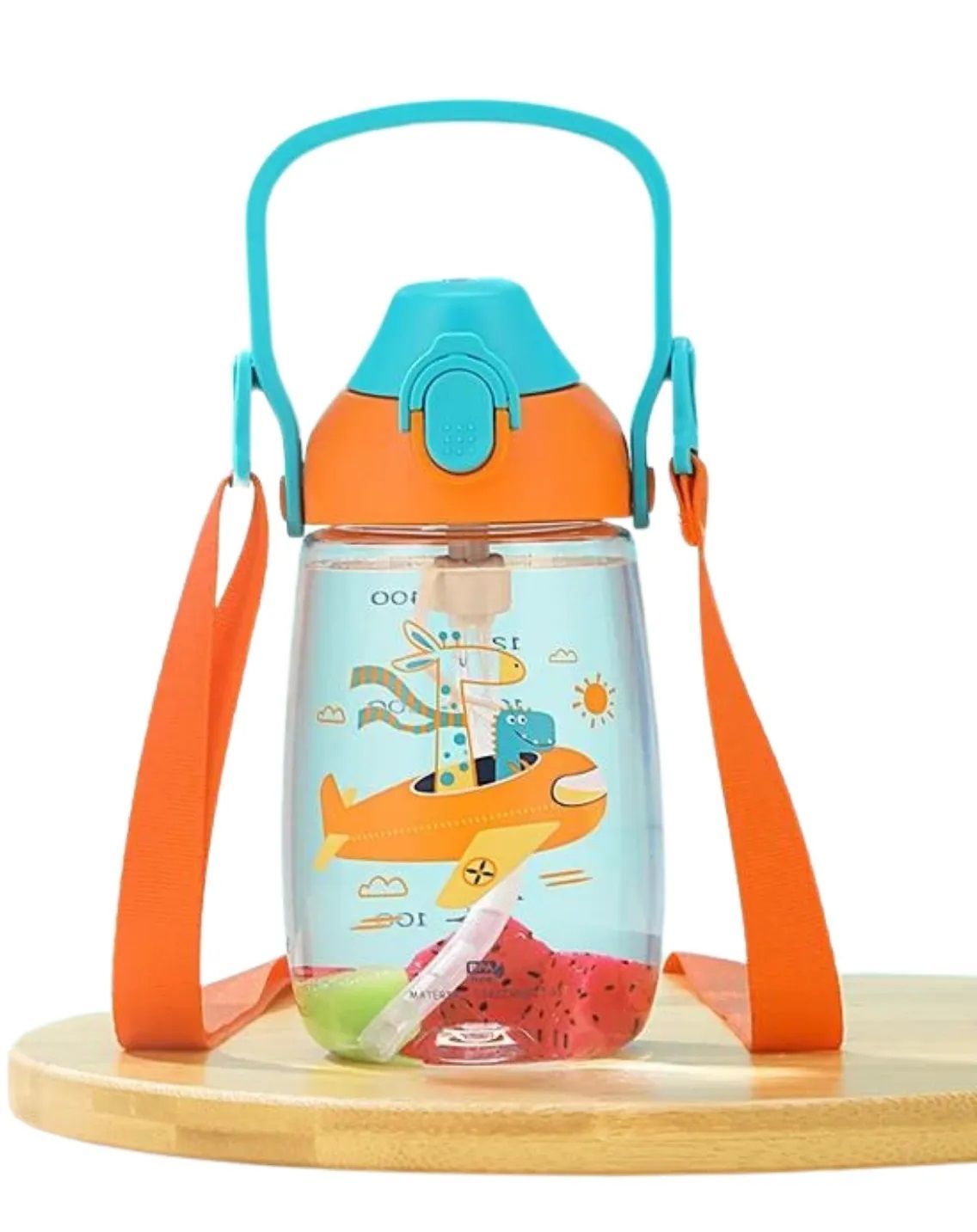 Vagonlife Uzspace VGN2201 Turuncu Sunshine Pipetli 500 Ml Boyun Askılı Tritan Çocuk Su Matarası -Kutulu